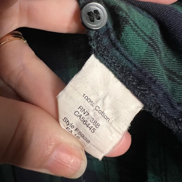 Madewell Green and Navy Blue Plaid Cotton Button Up XXS - Picture 5 of 6
